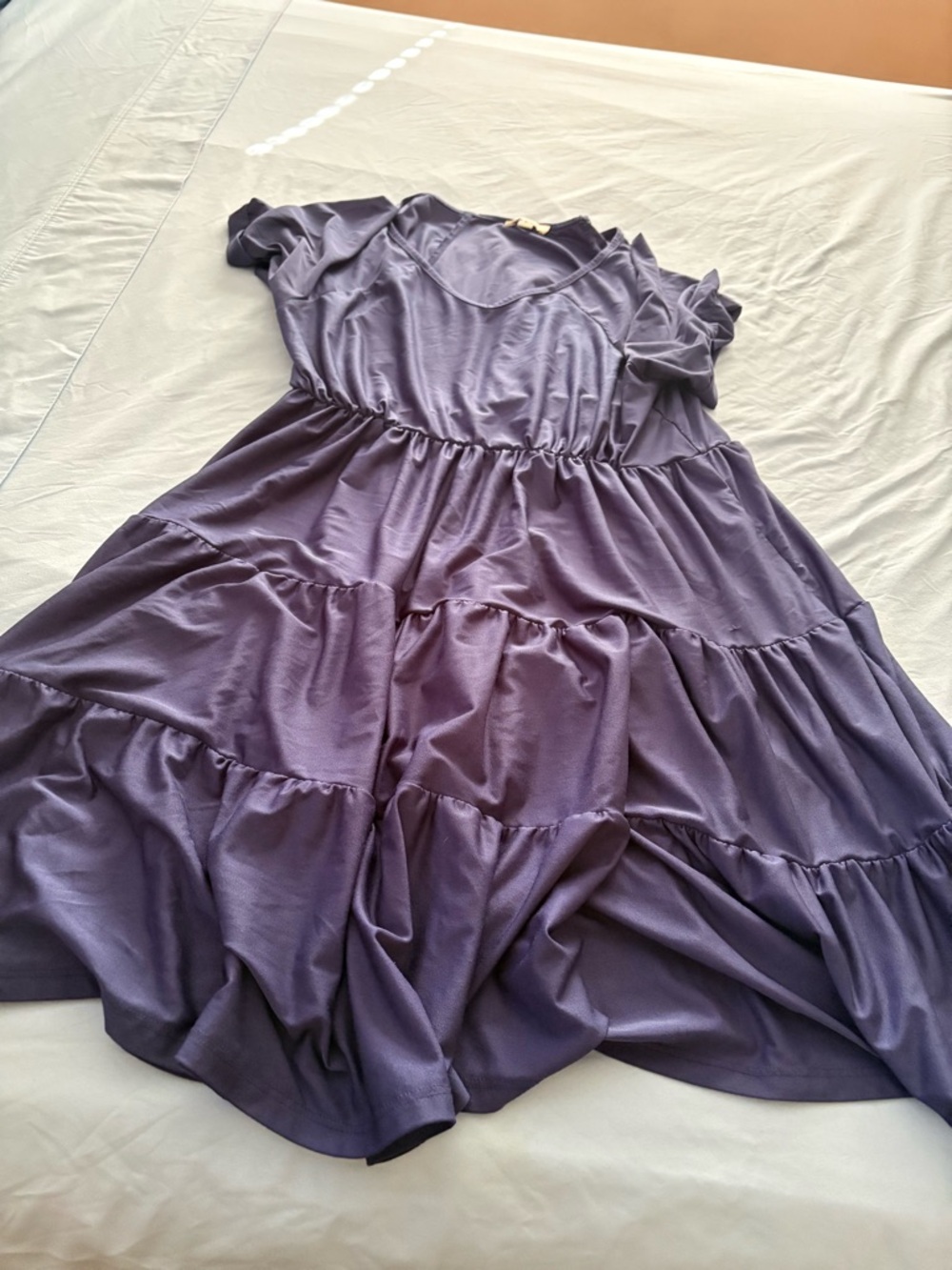 Umgee Navy Tiered Short Sleeve Dress